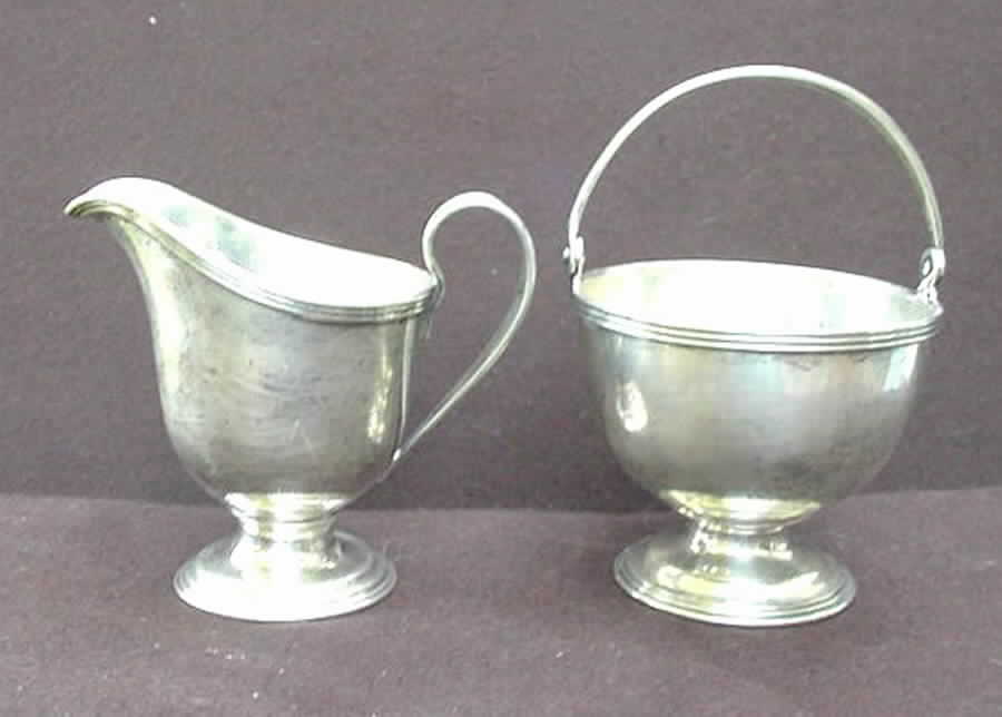 17731 (Sterling, Hollowware) Mini Sterling Creamer and Open Sugar by Tiffany & CO SILVER-1