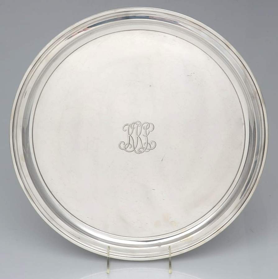 Hamilton (Sterling, Hollowware) 15" Round Tray by Tiffany & CO SILVER-1
