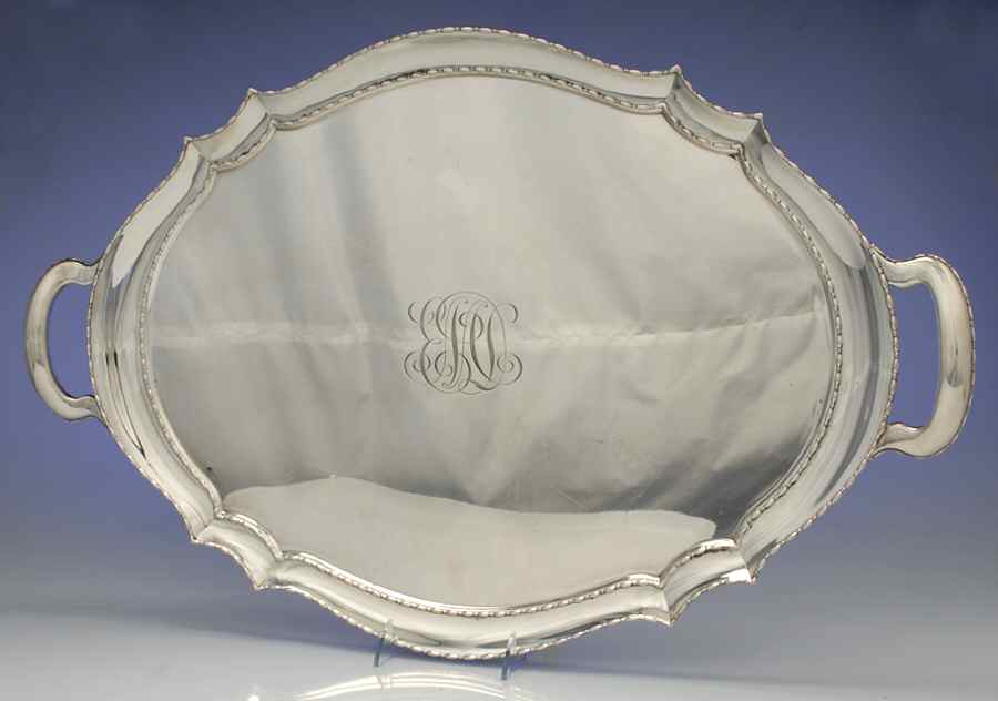 Marquise (Sterling, Hollowware) Large Waiter Tray by Tiffany & CO SILVER-1