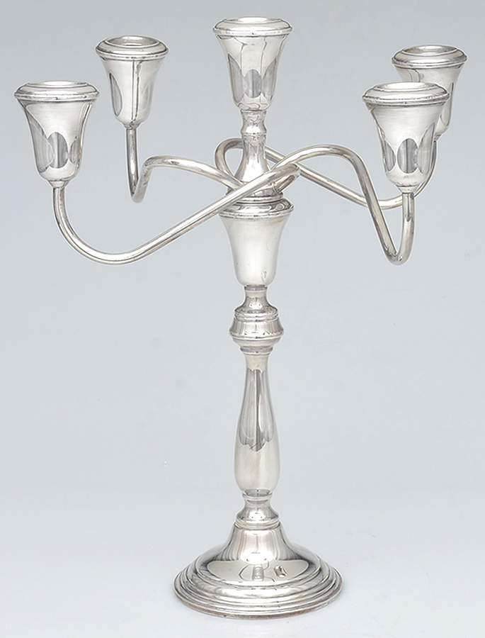 26 (Sterling, Hollowware) Weighted 5 Light Candelabra by Towle Silver-1