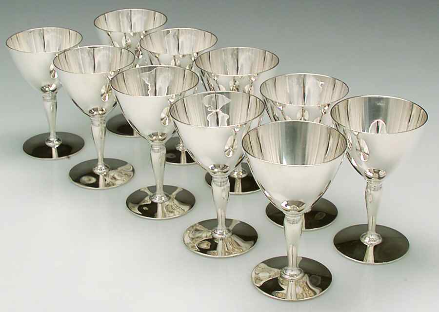 18885 (Sterling, Hollowware) Wine Goblet - Set of 10 by Tiffany & CO SILVER-1