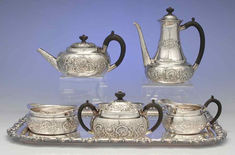6233 (Sterling, Hollowware) 6 Piece Tea Set (SCP, STP, SCR, SSU, SWB, PWT) by Tiffany & CO SILVER-1