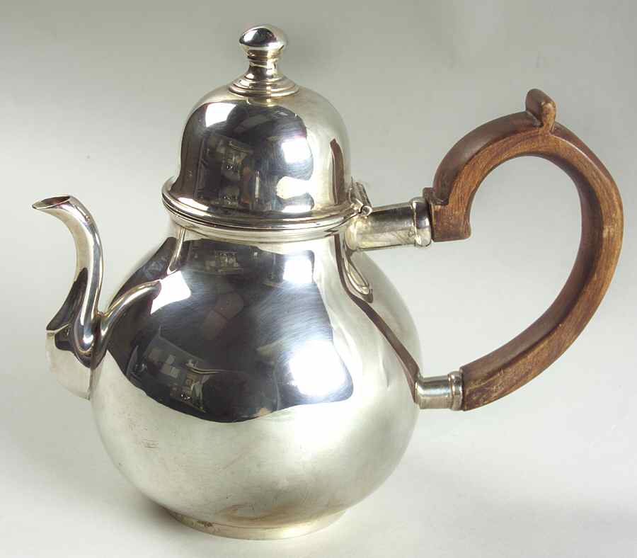 TIS48 (Sterling, Hollowware) Brown Handle Teapot by Tiffany & CO SILVER-1