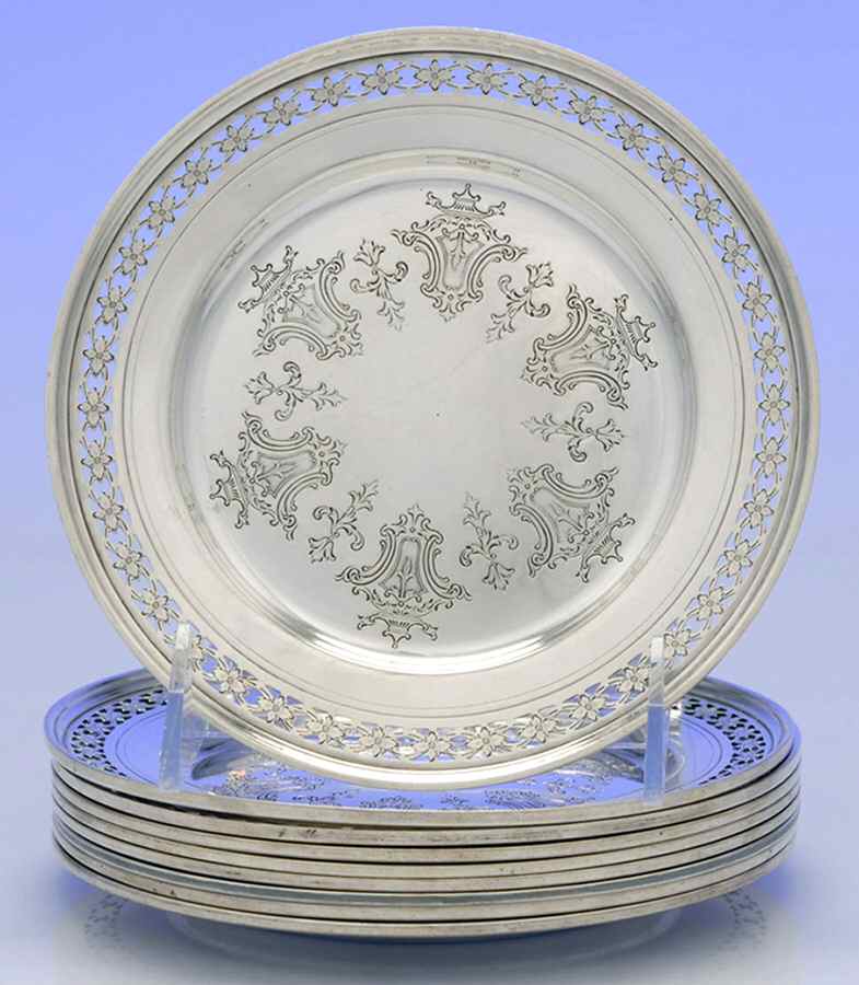 5461 (Sterling, Hollowware) Bread & Butter Plate - Set of 8 by Towle Silver-1