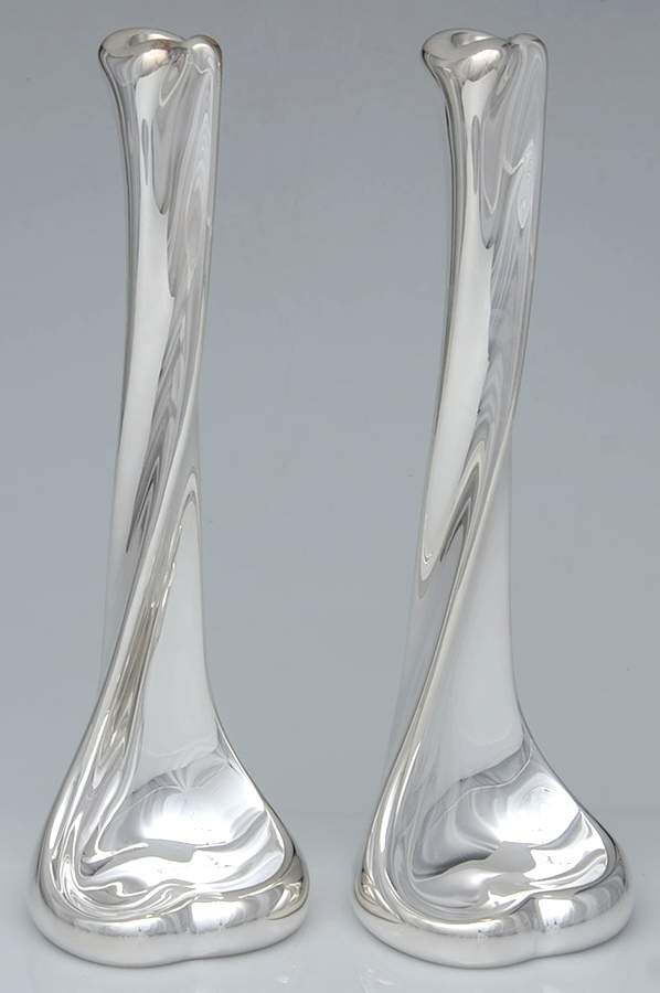 Elsa Peretti Giftware (Sterling, Hollowware) Pair of 15" Candlesticks by Tiffany & CO SILVER-1