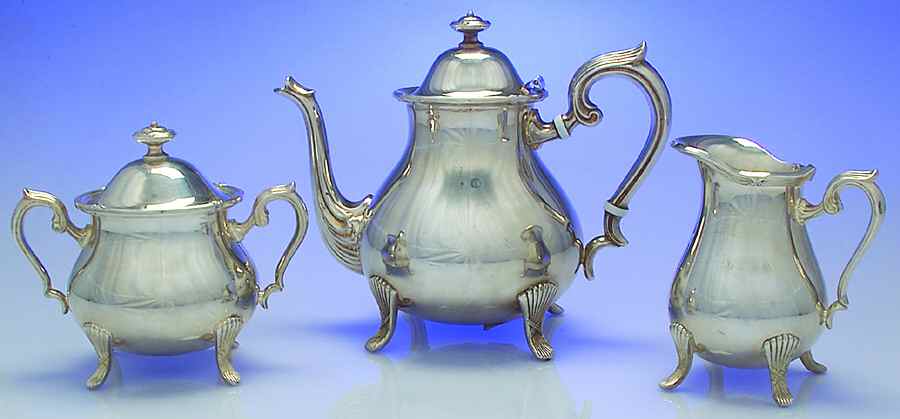 2851 (Silverplate, Hollowware) 3 Piece Tea Set (PTP, PCR, PSU) by Towle Silver-1