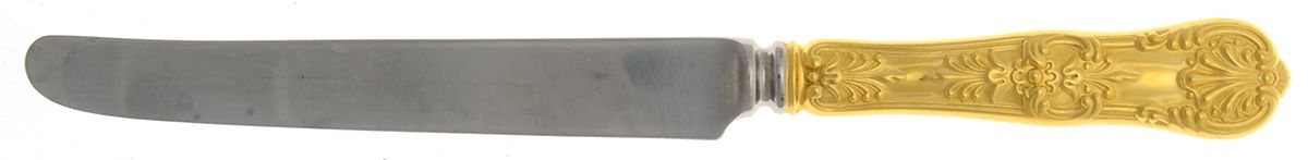 English King Gold (Str, 1885, Gold Vermeil) New French Hollow Knife with Bolster by Tiffany & CO SILVER-1