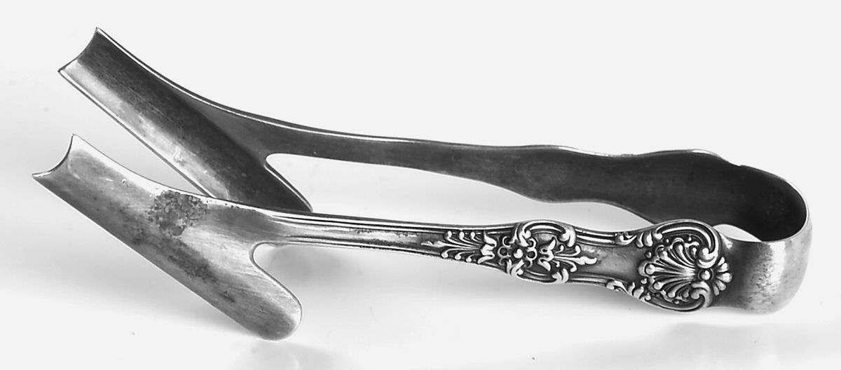 English King Gold (Str, 1885, Gold Vermeil) Solid Individual Asparagus Tongs by Tiffany & CO SILVER-1
