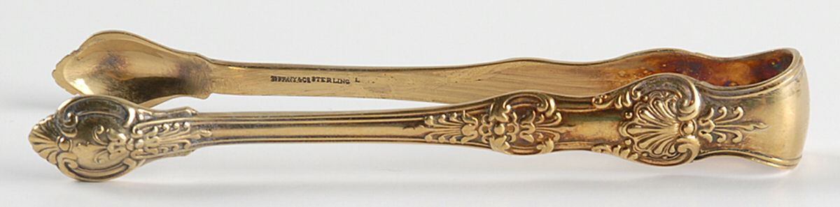 English King Gold (Str, 1885, Gold Vermeil) Small Sugar Tongs by Tiffany & CO SILVER-1