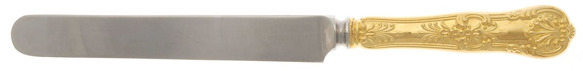 English King Gold (Str, 1885, Gold Vermeil) Blunt Hollow Knife with Bolster by Tiffany & CO SILVER-1
