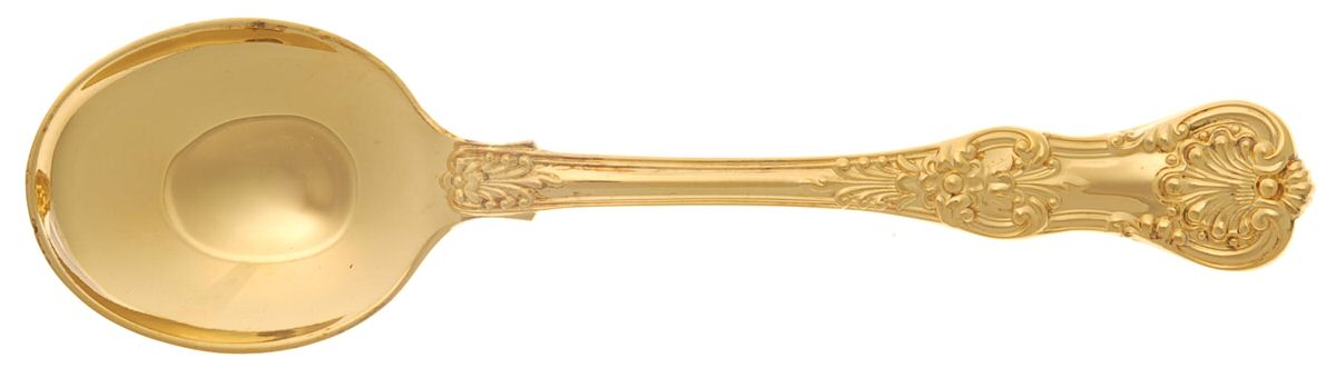 English King Gold (Str, 1885, Gold Vermeil) Round Bowl Soup Spoon (Cream Soup) by Tiffany & CO SILVER-1