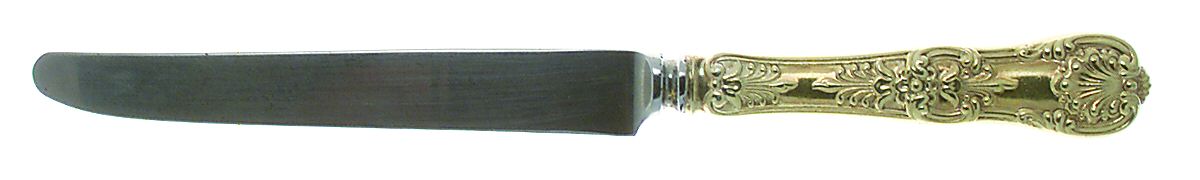 English King Gold (Str, 1885, Gold Vermeil) New French Table Knife with Bolster by Tiffany & CO SILVER-1