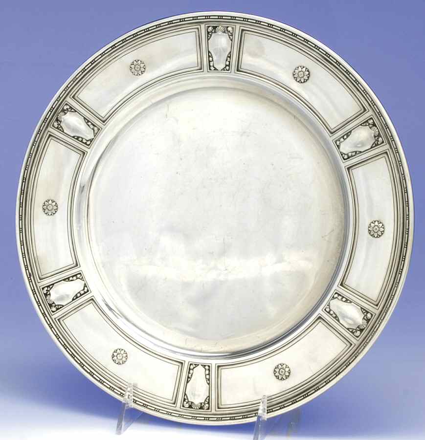 San Lorenzo (Strl, Hlwr, M-T-C Stamps) Dinner/Service Plate by Tiffany & CO SILVER-1