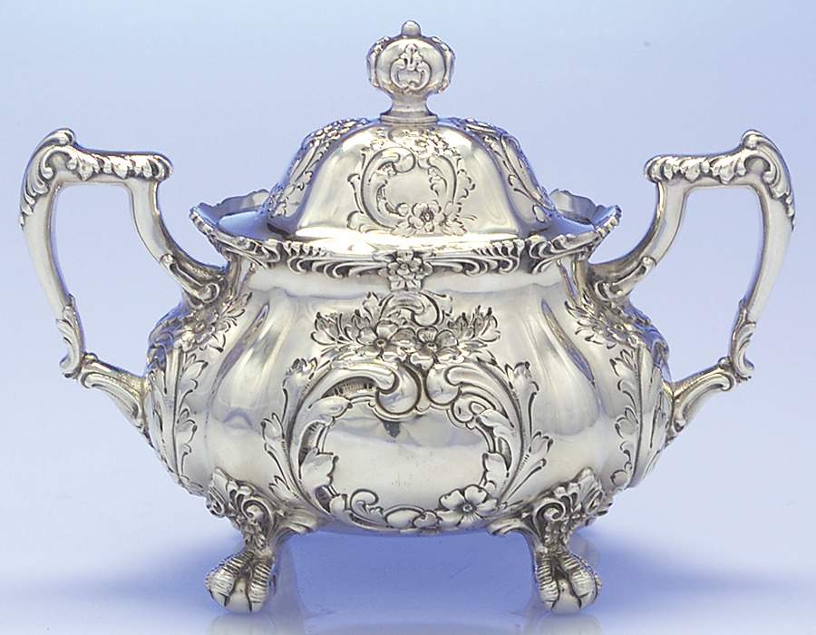727 (Sterling, Hollowware) Sugar Bowl & Lid by Theodore B Starr-1