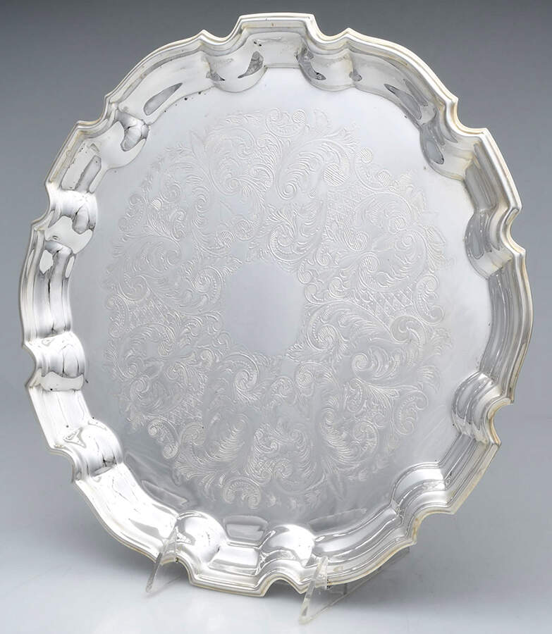 Chippendale (Silverplate, Hollowware) 12" Round Tray by Towle Silver-1