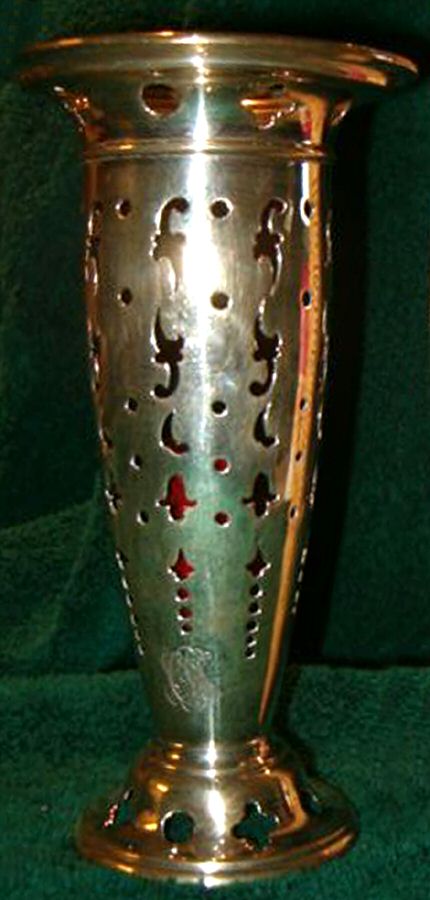 15694 (Sterling, Hollowware) 8" Vase with Glass Liner by Tiffany & CO SILVER-1