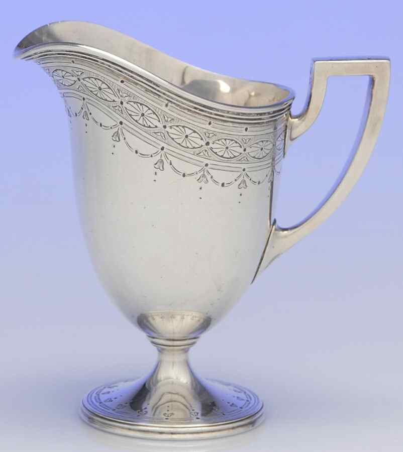 Clinton Engraved (Sterling, Hollowware) Creamer by Tiffany & CO SILVER-1