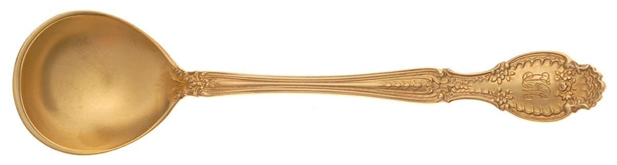 Richelieu (Gold Vermeil) Large Monogram Chocolate Spoon by Tiffany & CO SILVER-1
