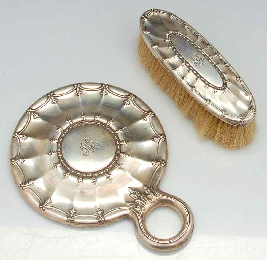 17512 (Sterling, Hollowware) 2 Pc Vanity Set-Clothes Brush & Hdl Mirror by Tiffany & CO SILVER-1