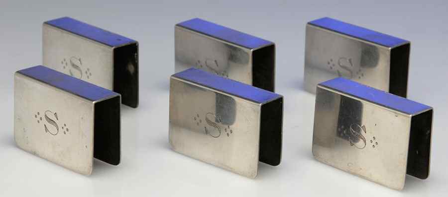 22470 (Sterling, Hollowware) Match Box Cover - Set of 6 by Tiffany & CO SILVER-1
