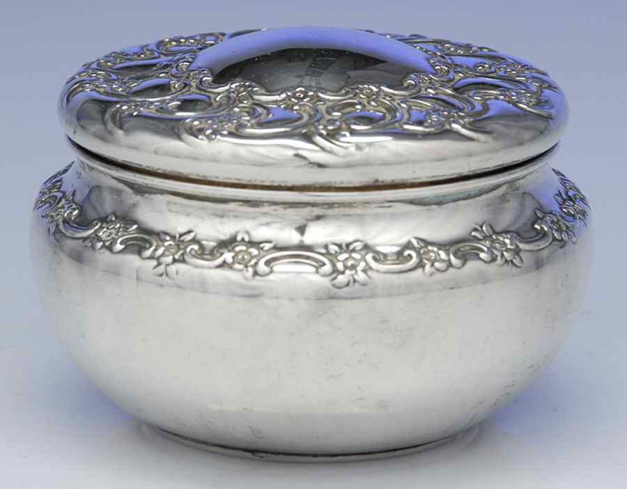 12786 (Sterling, Hollowware) Solid Powder Box & Lid by Tiffany & CO SILVER-1