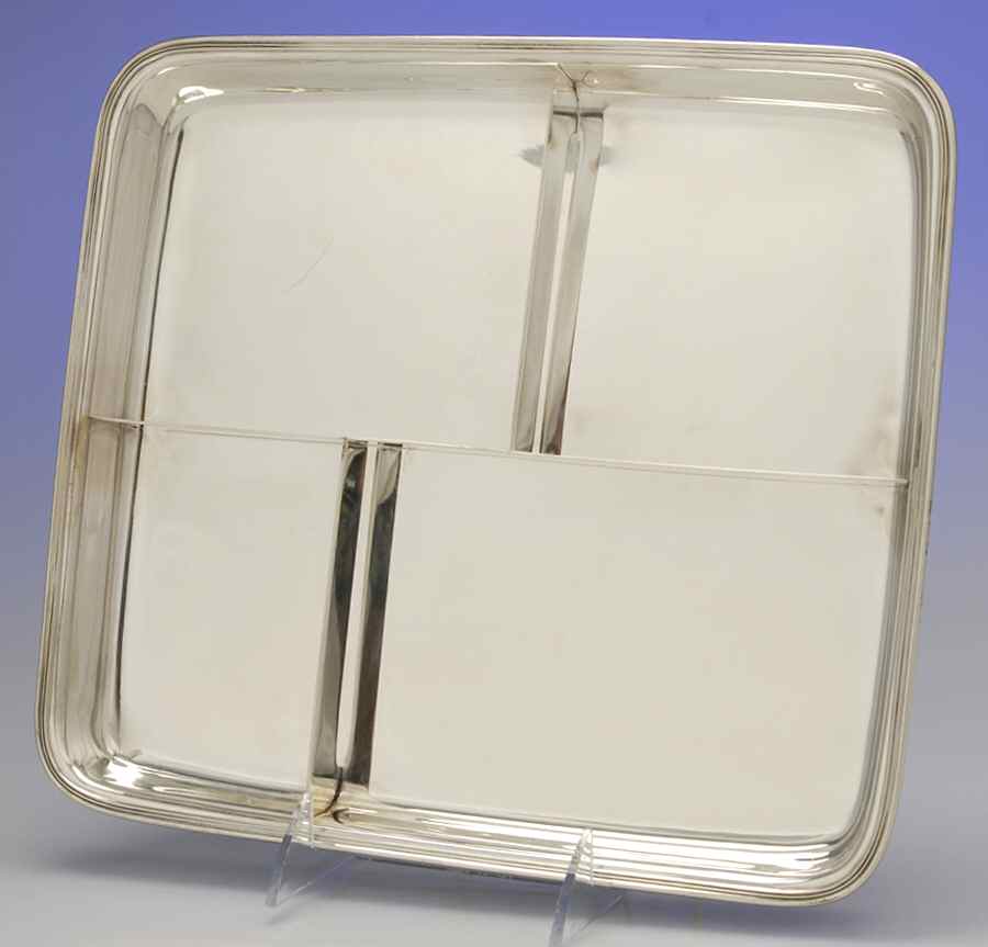 17317A (Sterling, Hollowware) 11" 4 Part Rectangular Tray by Tiffany & CO SILVER-1