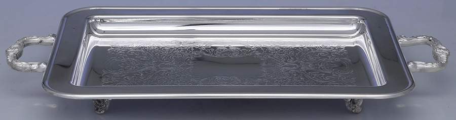 4722 (Silverplate, Hollowware) 3 Part Rectangular Relish No Glass Liners by Towle Silver-1