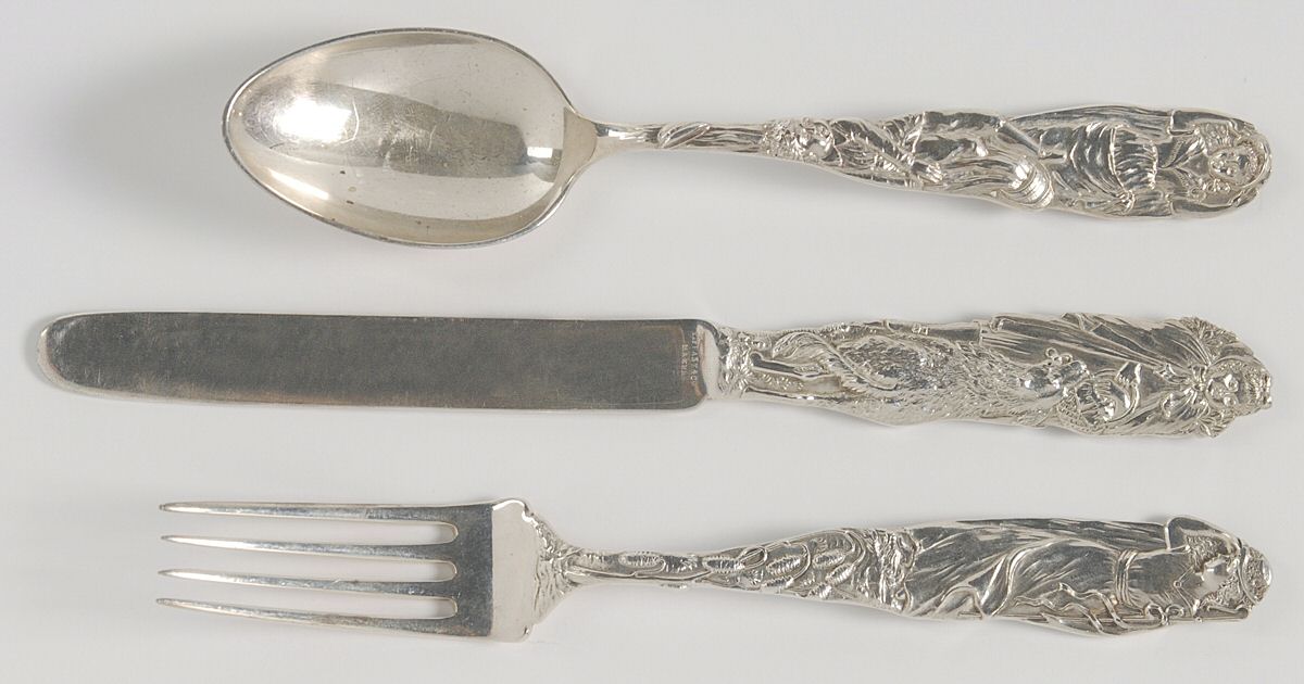 Nursery Rhymes (Sterling) 3 Piece Youth Set (YKS, YFM1, YSM2) by Tiffany & CO SILVER-1