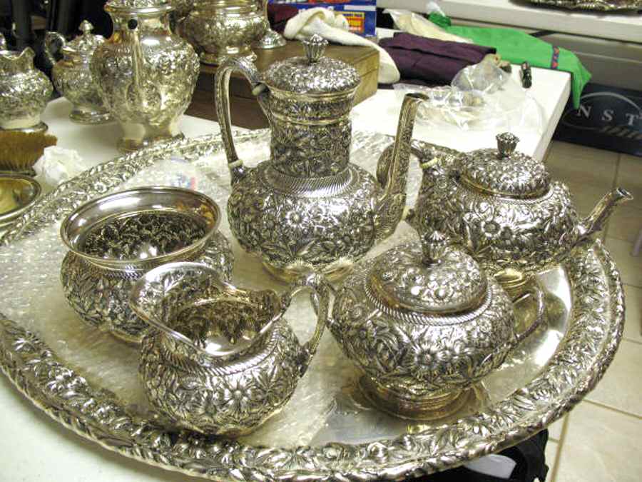 1982 (Sterling, Hollowware) 5 Piece Tea Set (SCP, STP, SCR, SSU, SWB) by Tiffany & CO SILVER-1