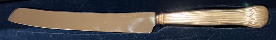 Botanical- Lotus (Sterling) Wedding Cake Knife with Stainless Blade by Tiffany & CO SILVER-1