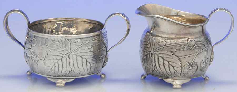 7732 (Sterling, Hollowware) Mini Sterling Creamer and Open Sugar by Tiffany & CO SILVER-1