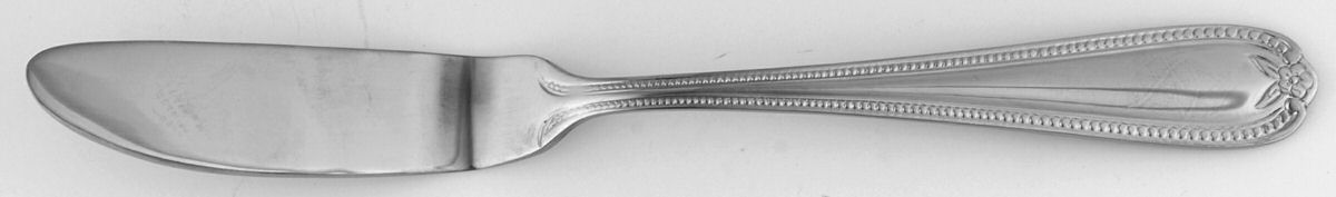 Old World Bead-Round Tip (Stainless) Flat Handle Master Butter Knife by Temp-Tations-1