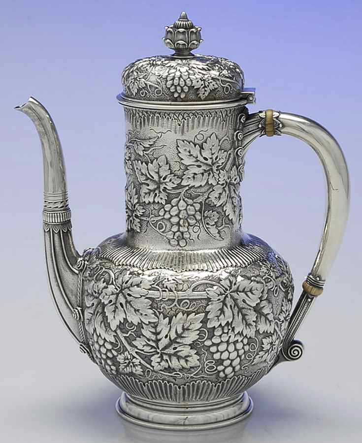 Vine-Multi Motif (Sterling, Hollowware) Coffee Pot by Tiffany & CO SILVER-1