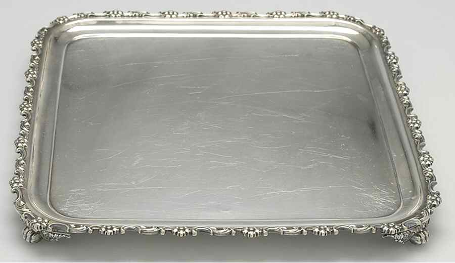 TIS5575 (Silverplate, Hollowware) 12" Square Footed Tray by Tiffany & CO SILVER-1