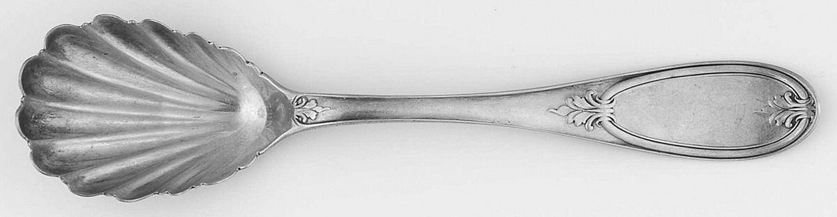 Coin Silver Flatware Sugar Shell Spoon by Thomas C Garett & Co.-1