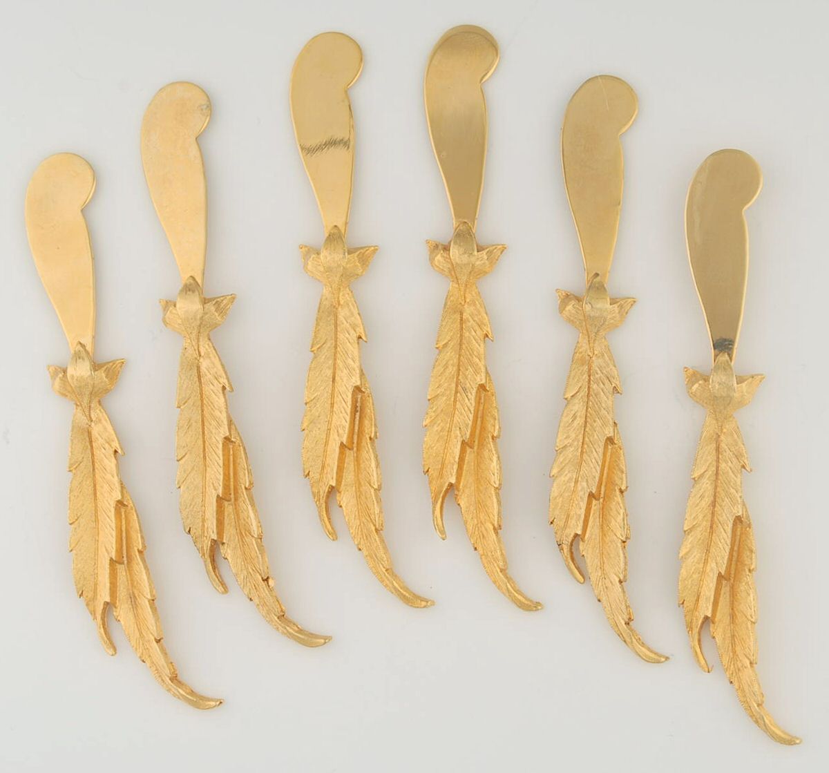 TNF1 (Gold Electroplate) Butter Spreader Flat Handle - Set of 6 by Tancraft-1