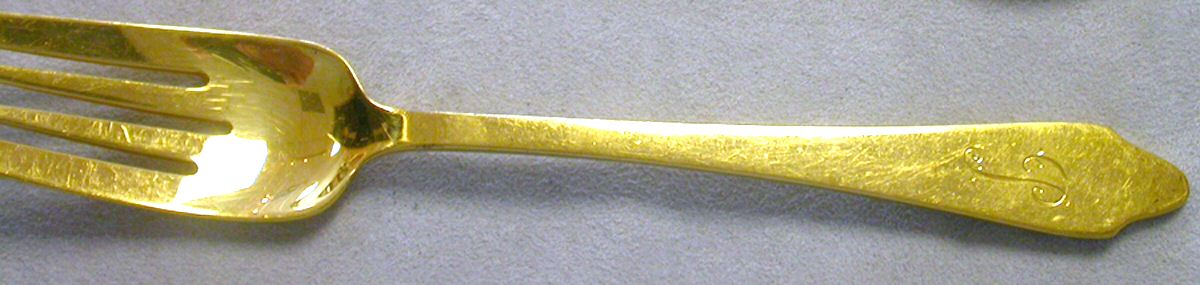 Clinton Gold (Sterling, Gold Vermeil) Individual Salad Fork by Tiffany & CO SILVER-1