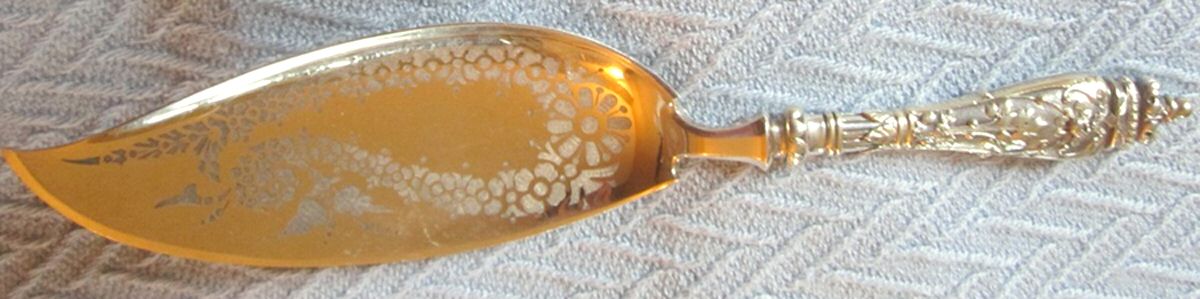 70 (Sterling) Hollow Handle Fish Serving Knife W/Sterling Blade by Tiffany & CO SILVER-1