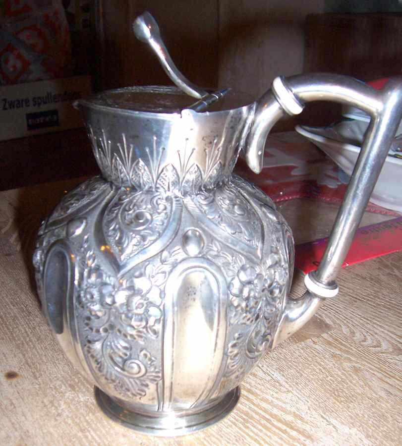 6160 (Silverplate, Hollowware) Hot Milk Pitcher by George Travis & Co-1