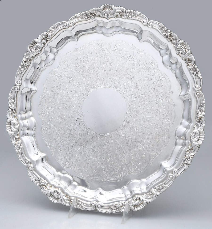 4376 (Silverplate, Hollowware) Waiter Tray with Electric Warmer & Cord by Towle Silver-1
