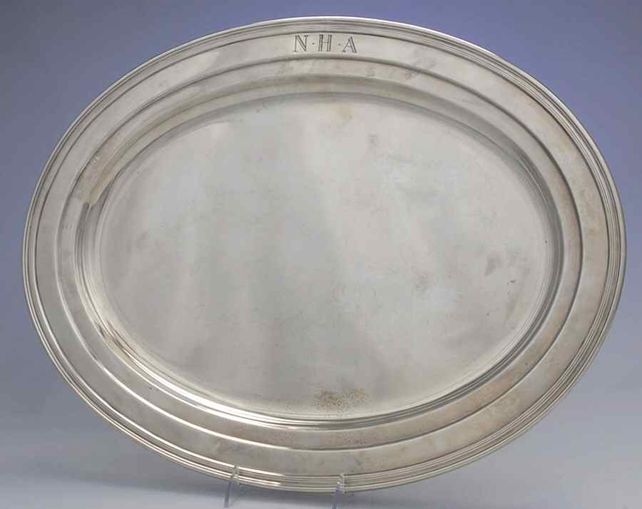 18414B (Sterling, Hollowware) 21" Oval Serving Platter by Tiffany & CO SILVER-1