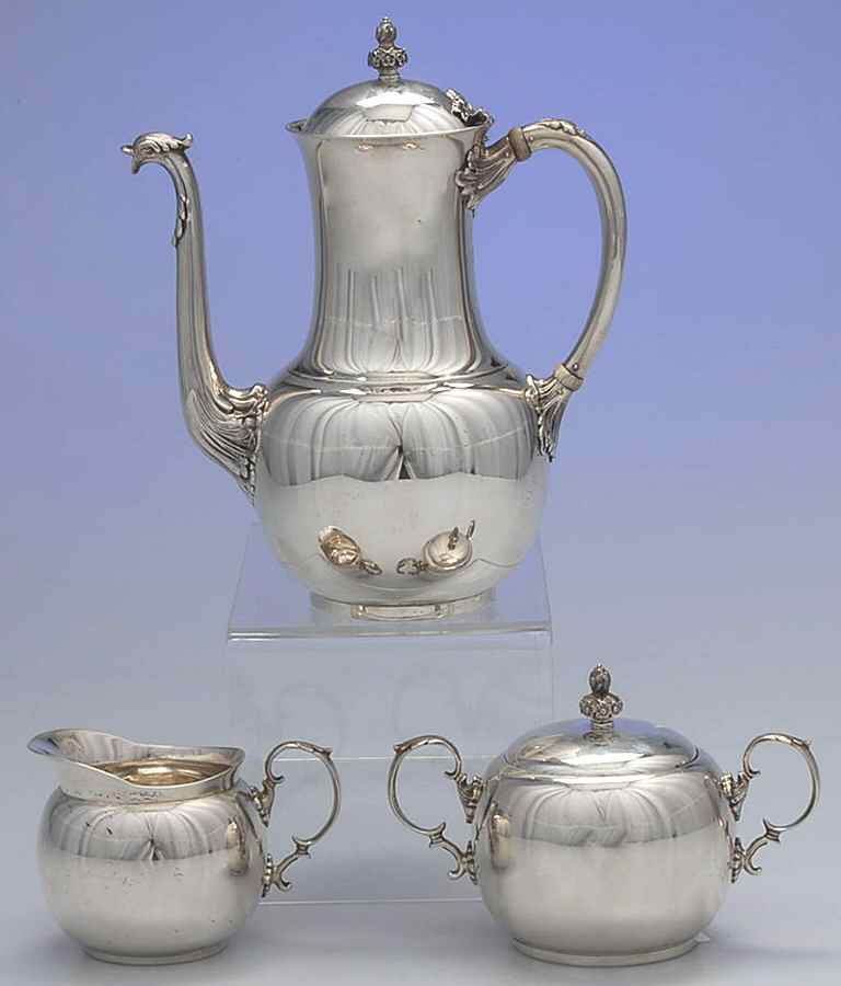 8572 (Sterling, Hollowware) 3 Pc Mini Coffee Set (SCPM, SCRM, SUM) by Tiffany & CO SILVER-1
