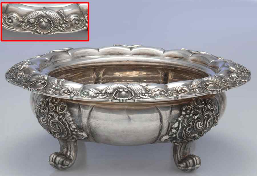 Dolphin (Sterling, Hollowware) Round Sterling Footed Centerpiece by Tiffany & CO SILVER-1