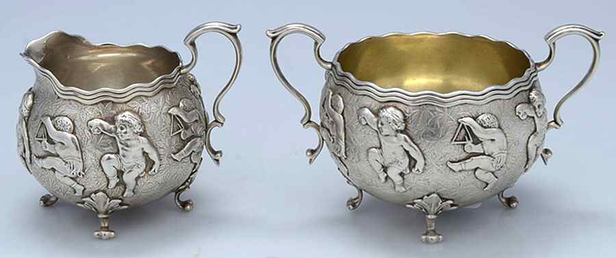 6837M (Sterling, Hollowware) Creamer & Open Sugar Set by Tiffany & CO SILVER-1