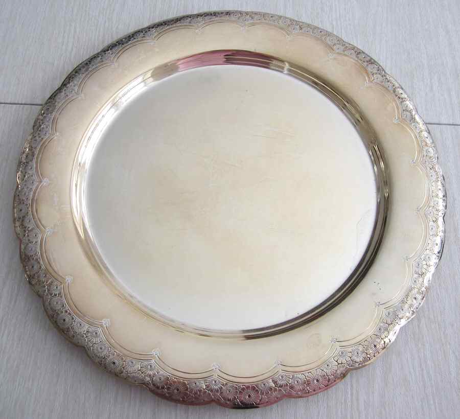 55340 (Sterling, Hollowware) 15" Round Tray by Towle Silver-1