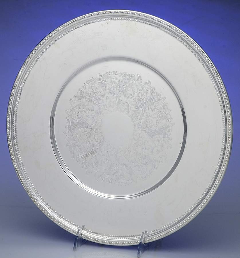 6668 (Silverplate, Hollowware) 13" Round Tray by Towle Silver-1