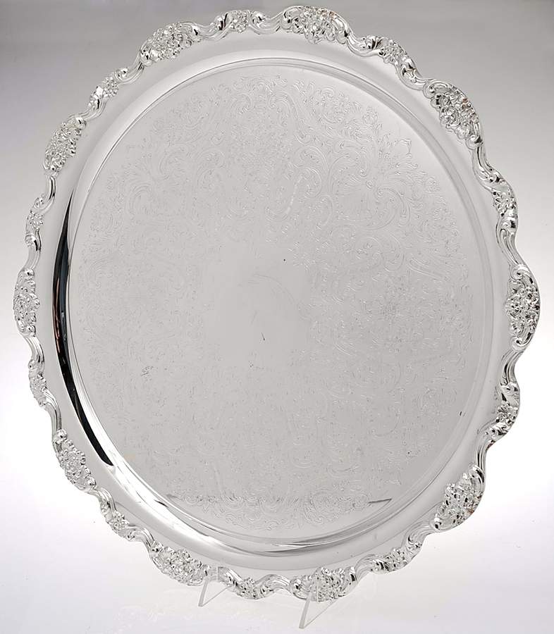 Embassy Classic (Slvp, Hollowware) Round Tray For Punch Bowl by Towle Silver-1