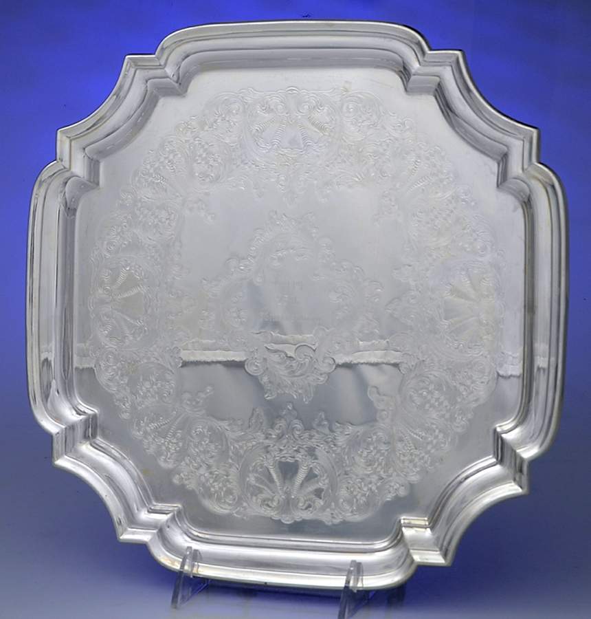 4104 (Silverplate, Hollowware) 12" Square Tray by Towle Silver-1