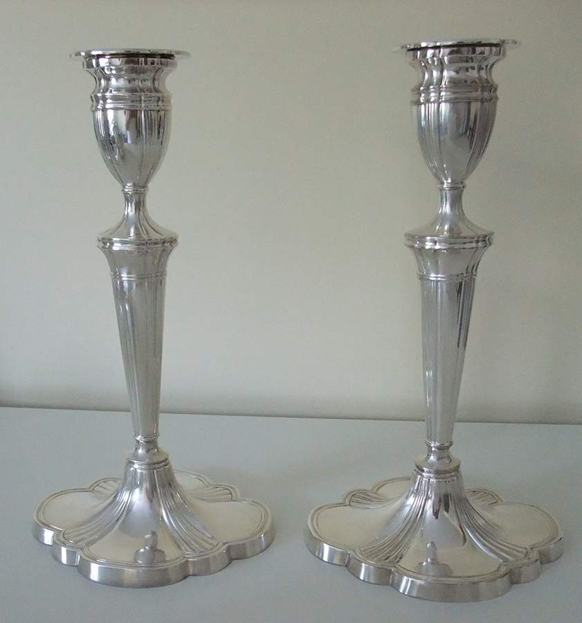 4140 (Silverplate, Hollowware) Pair of 12" Candlesticks by Towle Silver-1