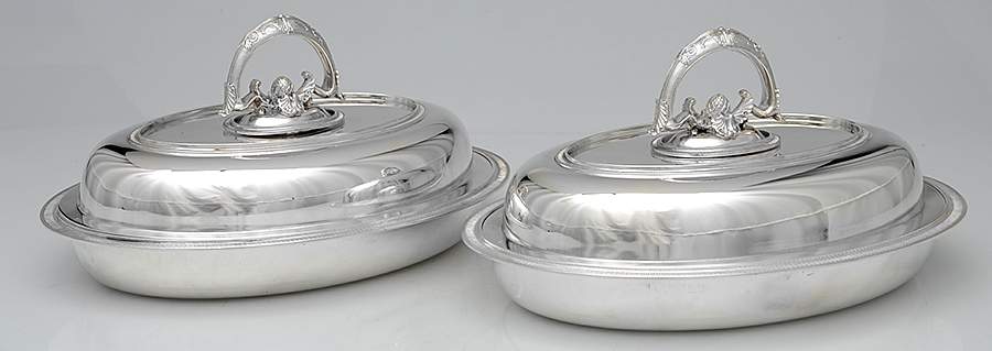 2016-1 (Sterling, Hollowware) (Set of 2) 11" Double Oval Vegetable by Tiffany & CO SILVER-1